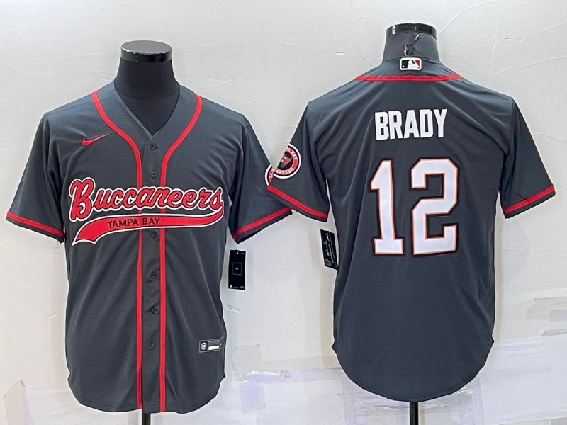 Men Tampa Bay Buccaneers #12 Brady Grey 2022 Nike Co branded NFL Jersey